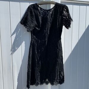 MSLG Large black lace over black lining